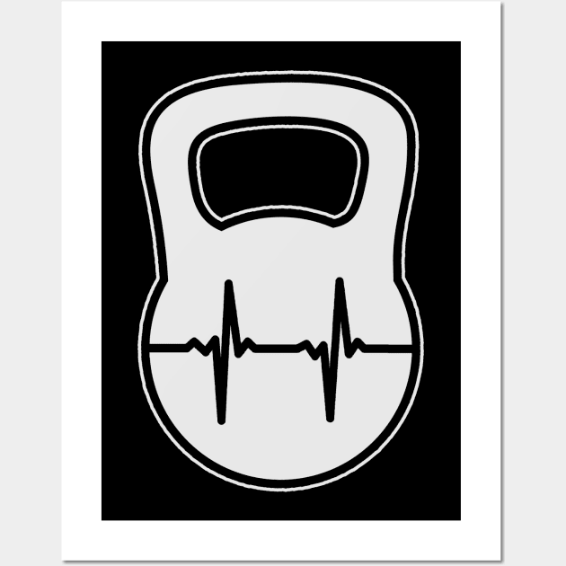 Kettlebell Shirt | Heartbeat ECG Gift Wall Art by Gawkclothing